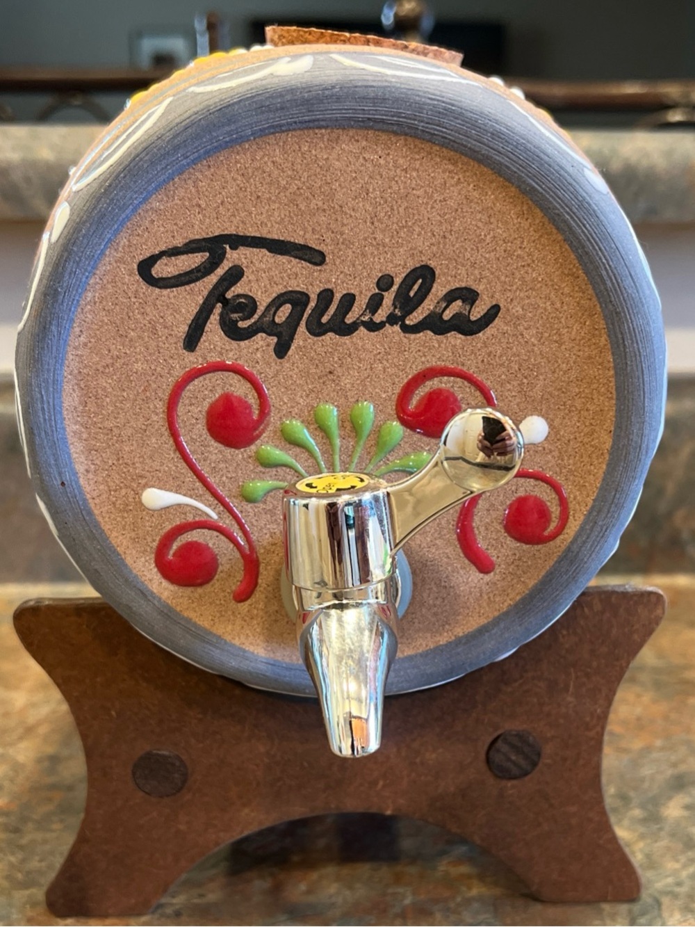 Tequila Ceramic Shot Dispenser with Decorative Cork Face